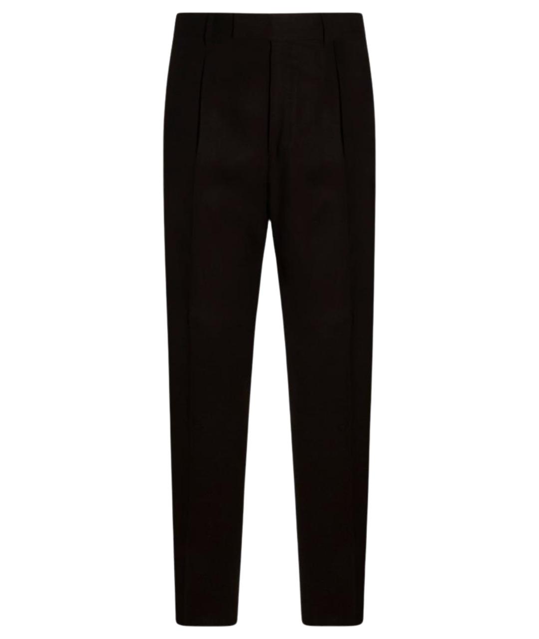 ZEGNA Коричневые льняные повседневные брюки, фото 1