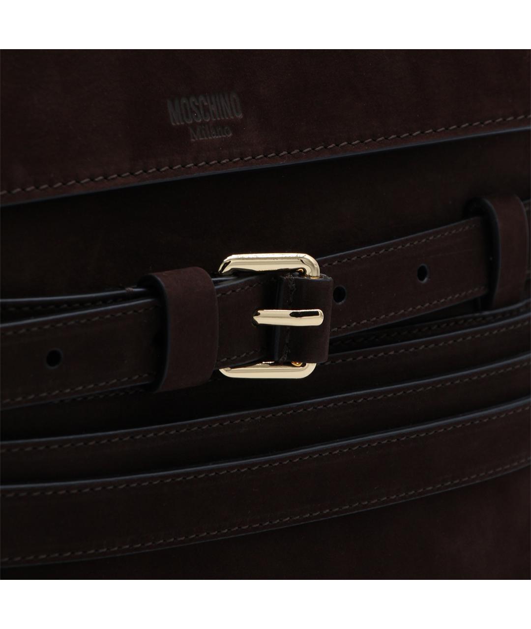 MOSCHINO Коричневая замшевая сумка тоут, фото 4