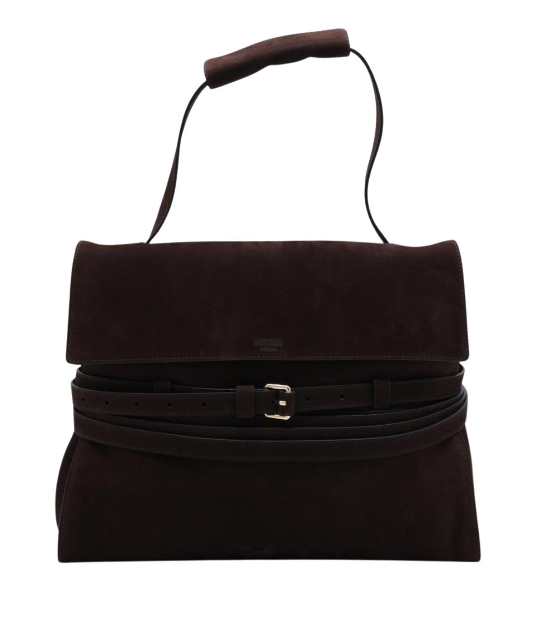 MOSCHINO Коричневая замшевая сумка тоут, фото 1