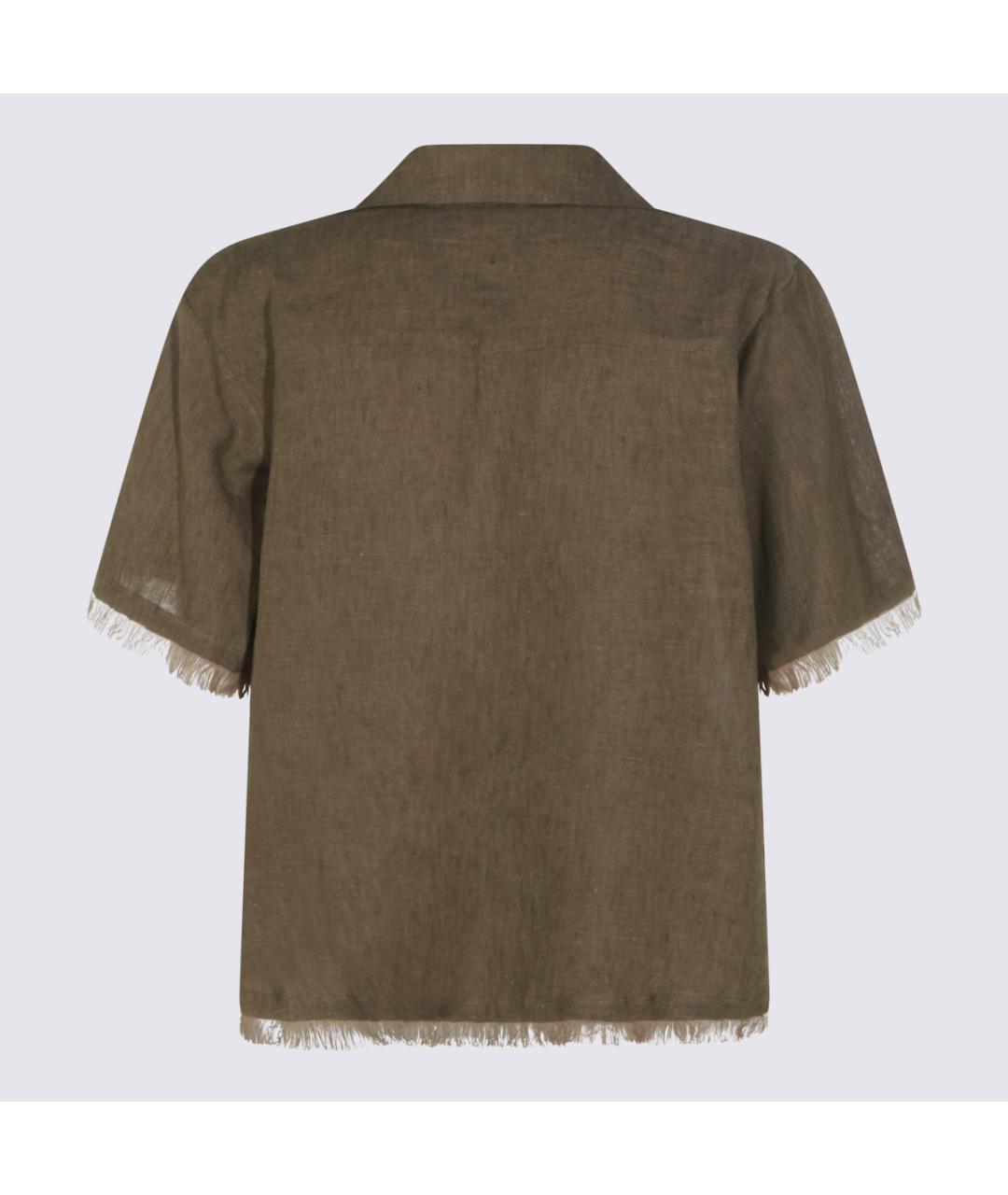 ANTONELLI FIRENZE Коричневая льняная рубашка, фото 2