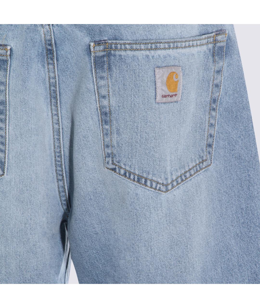 CARHARTT WIP Голубые хлопковые прямые джинсы, фото 4