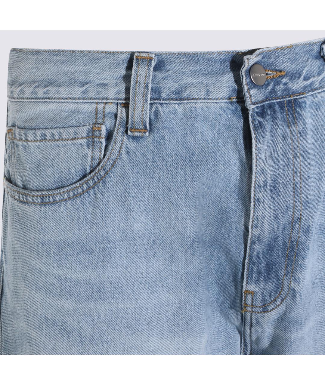 CARHARTT WIP Голубые хлопковые прямые джинсы, фото 3