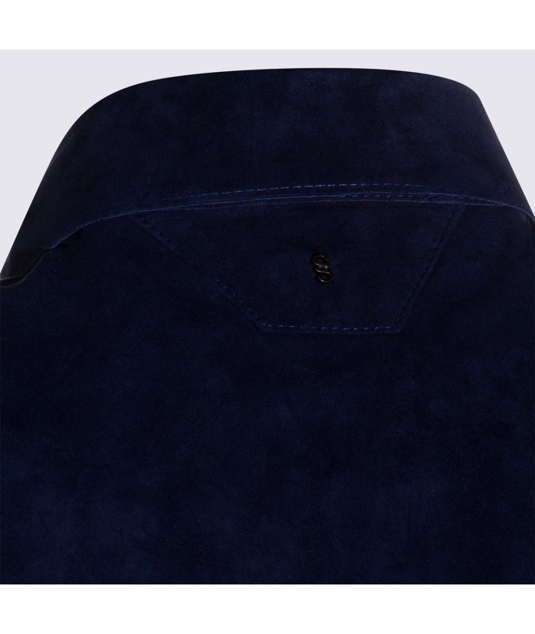 SANTORO Синяя кожаная куртка, фото 4