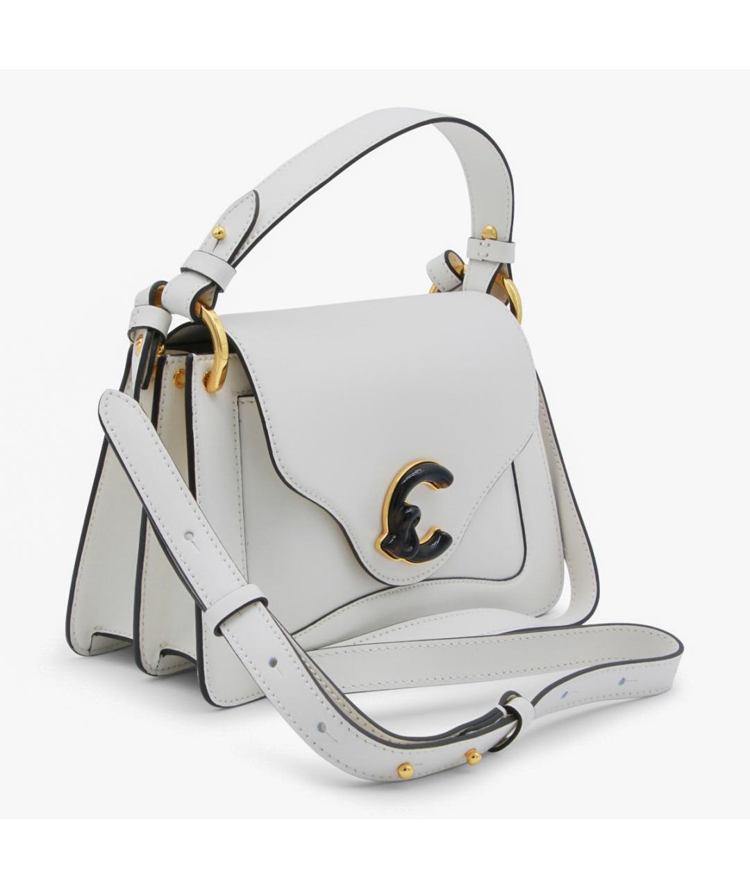 COCCINELLE Белая кожаная сумка с короткими ручками, фото 2