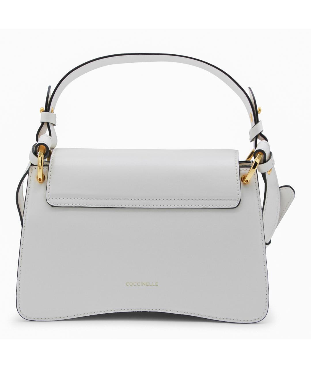 COCCINELLE Белая кожаная сумка с короткими ручками, фото 3