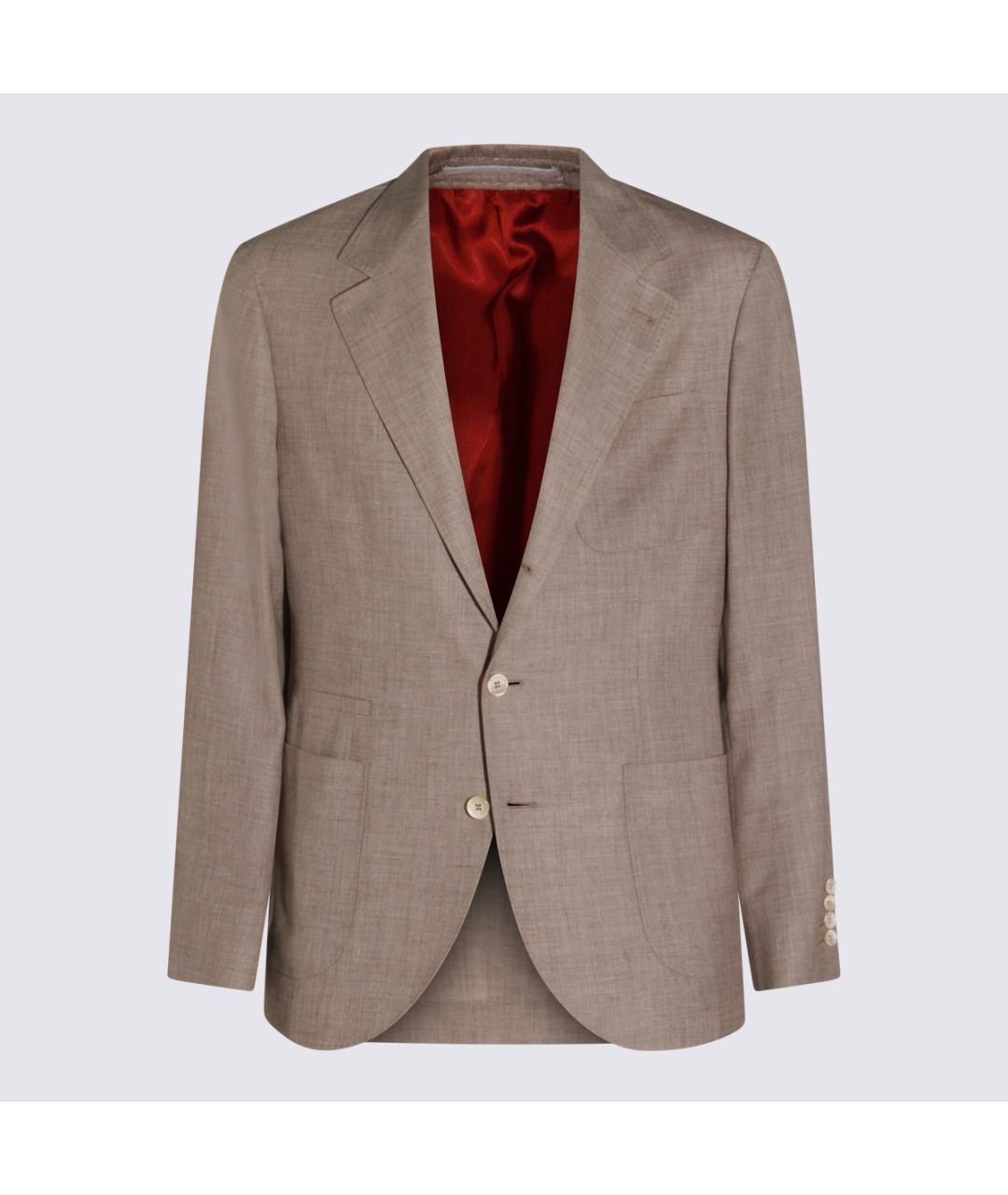 BRUNELLO CUCINELLI Бежевый шерстяной пиджак, фото 6