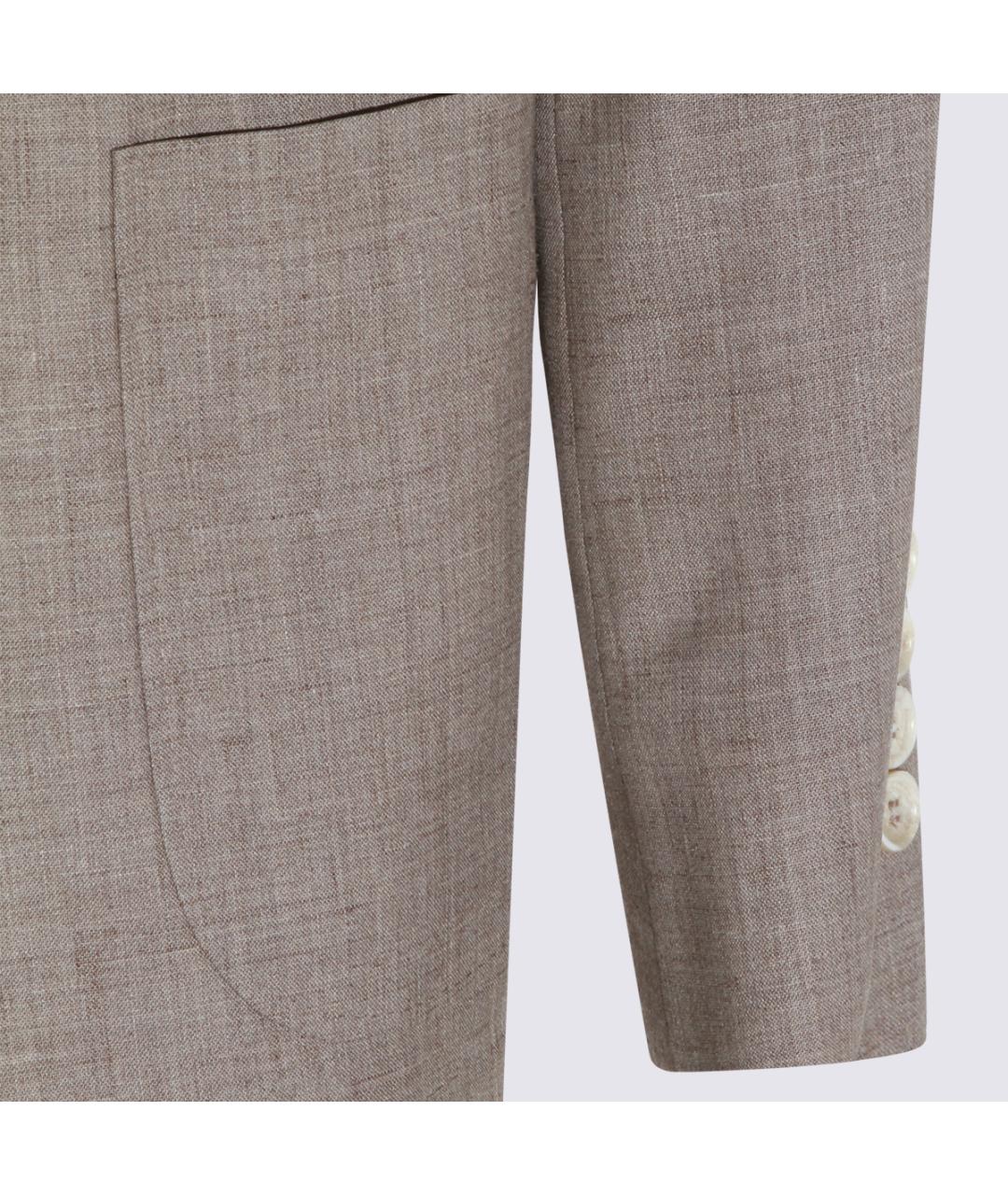 BRUNELLO CUCINELLI Бежевый шерстяной пиджак, фото 4