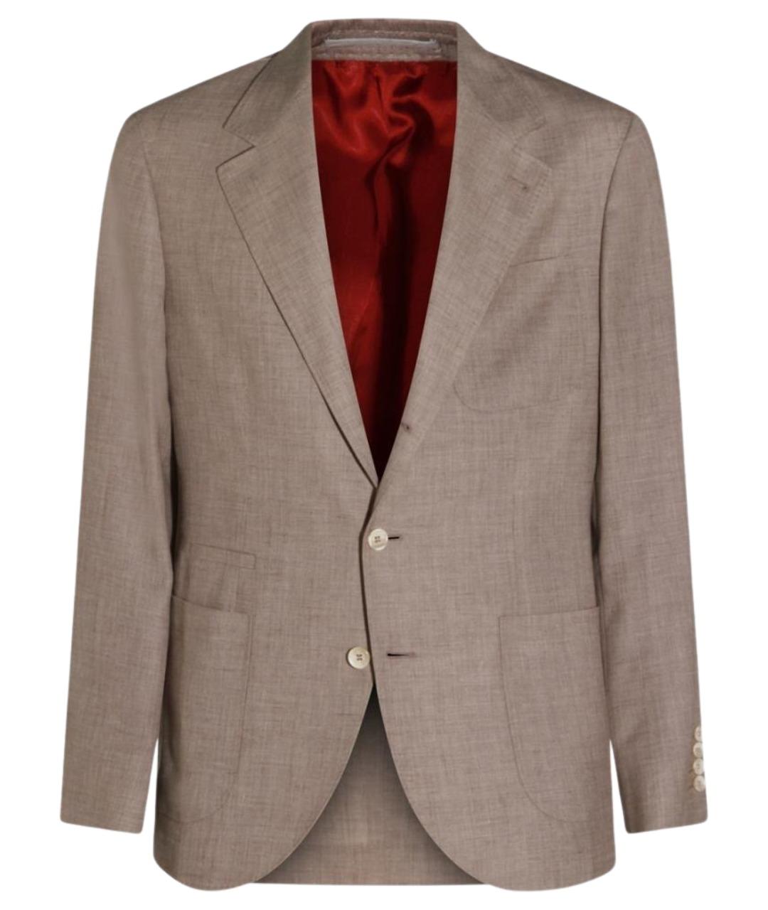 BRUNELLO CUCINELLI Бежевый шерстяной пиджак, фото 1