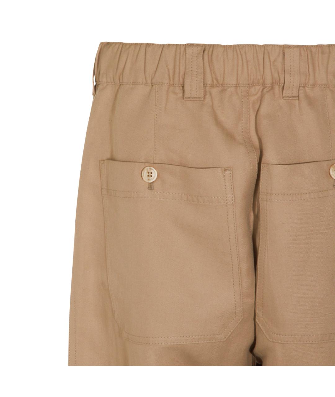 BRUNELLO CUCINELLI Бежевые льняные повседневные брюки, фото 4