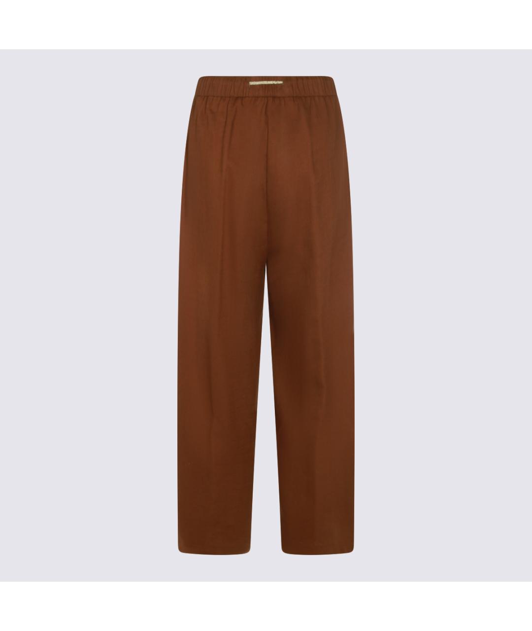HERNO Коричневые вискозные прямые брюки, фото 2