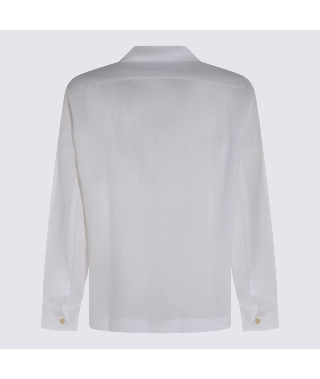 BRUNELLO CUCINELLI Белая льняная классическая рубашка, фото 2
