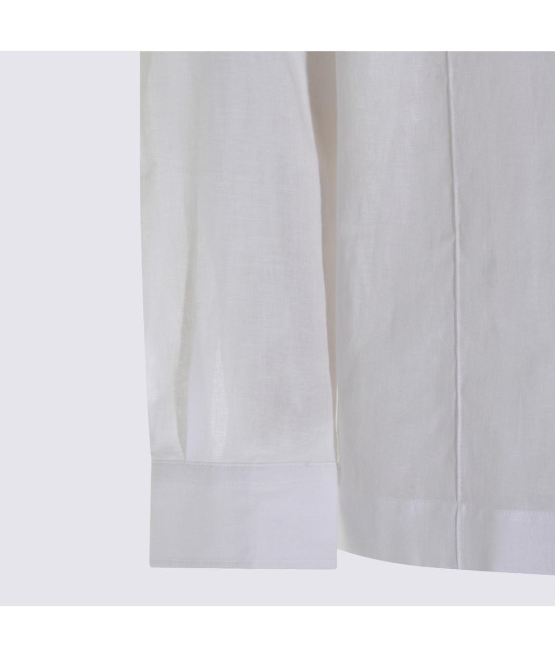 BRUNELLO CUCINELLI Белая льняная классическая рубашка, фото 3