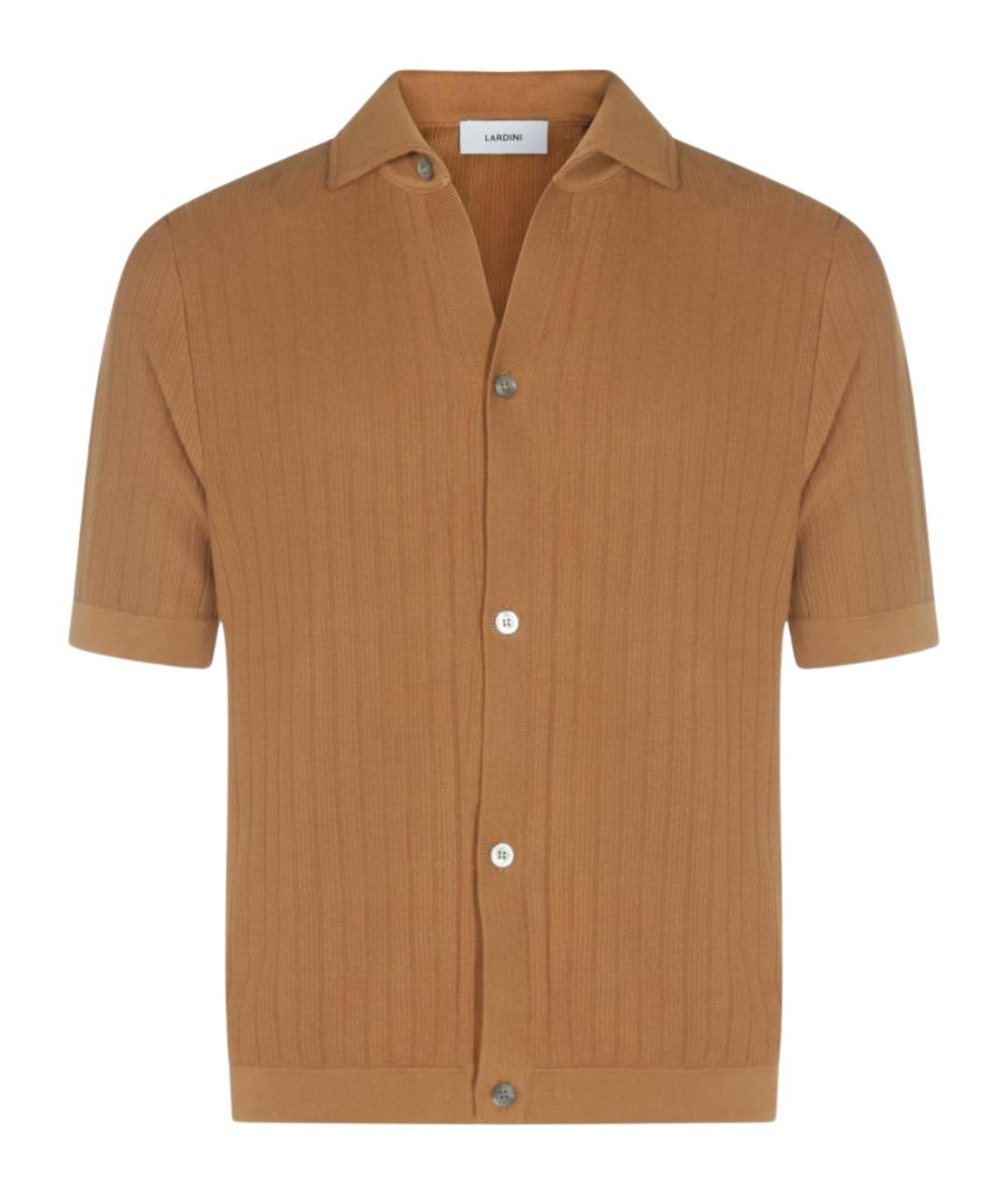 LARDINI Коричневая хлопковая кэжуал рубашка, фото 1