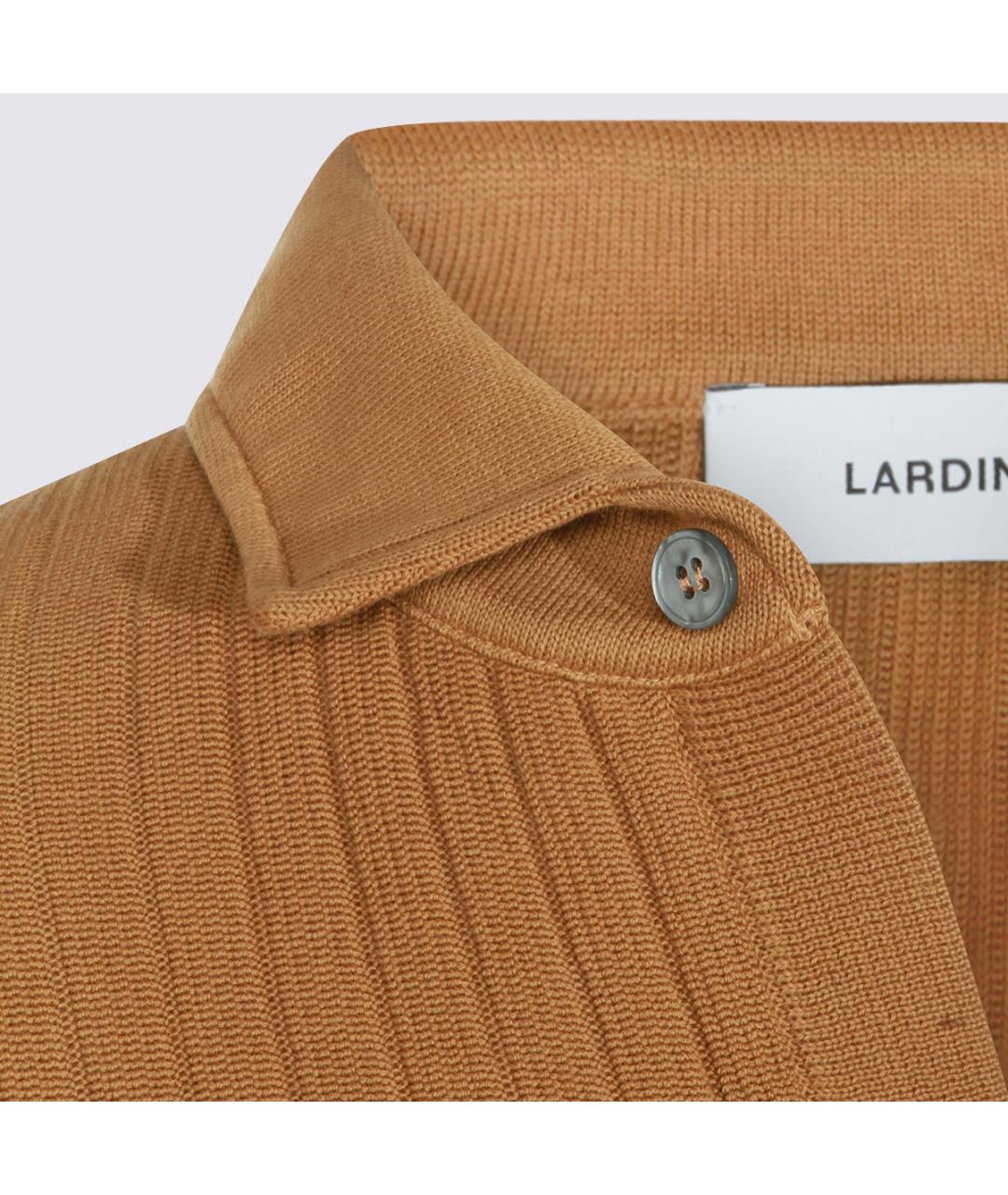 LARDINI Коричневая хлопковая кэжуал рубашка, фото 3