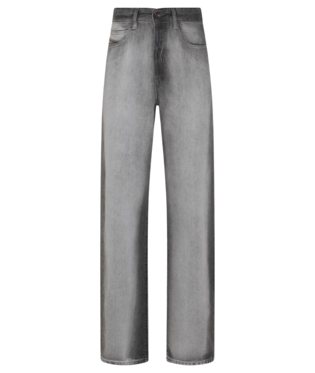 DIESEL Серые хлопковые прямые джинсы, фото 1