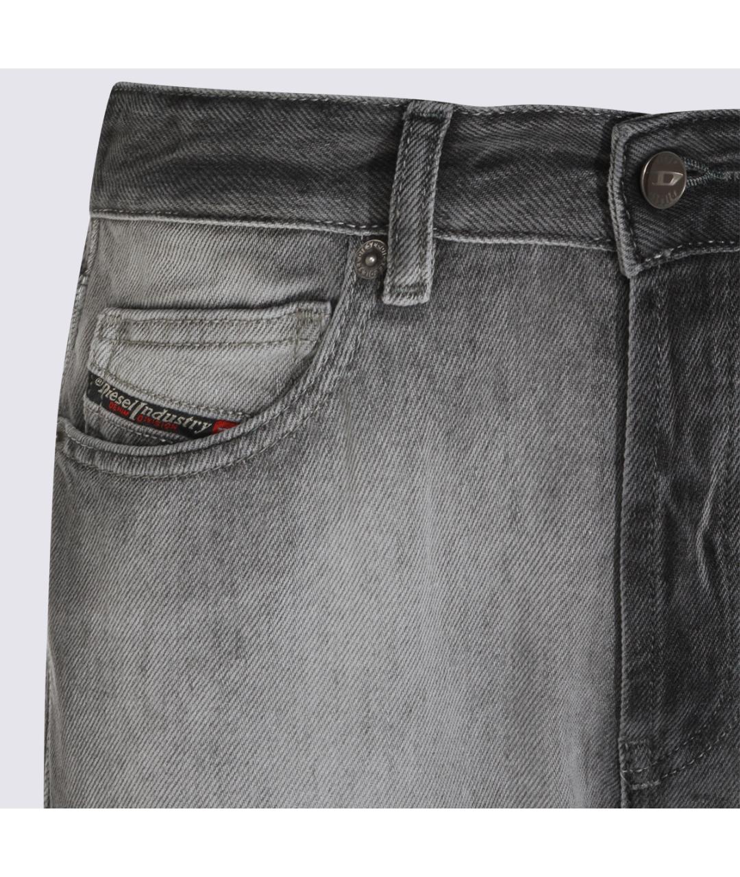 DIESEL Серые хлопковые прямые джинсы, фото 3