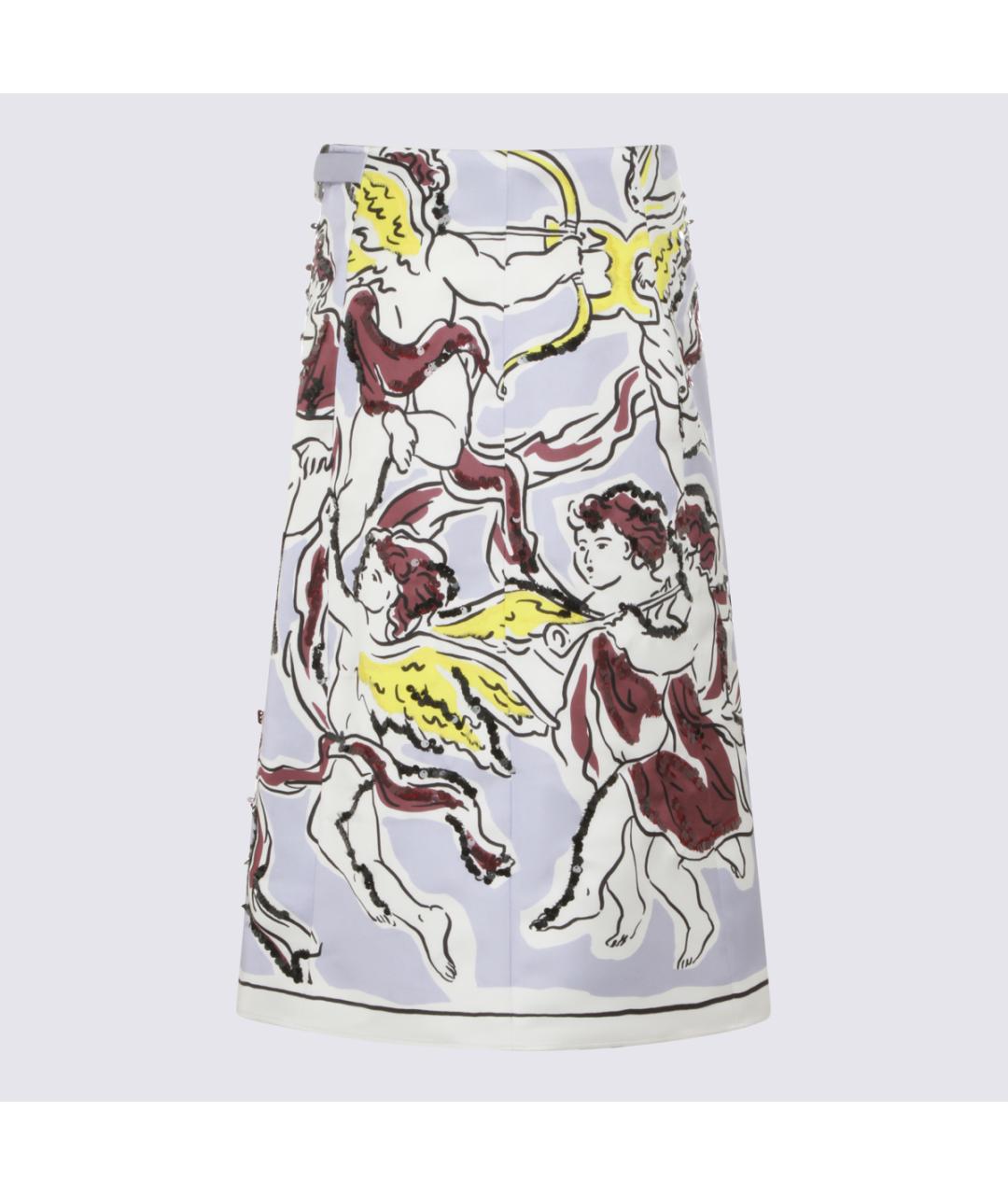 TORY BURCH Мульти полиэстеровая юбка миди, фото 2