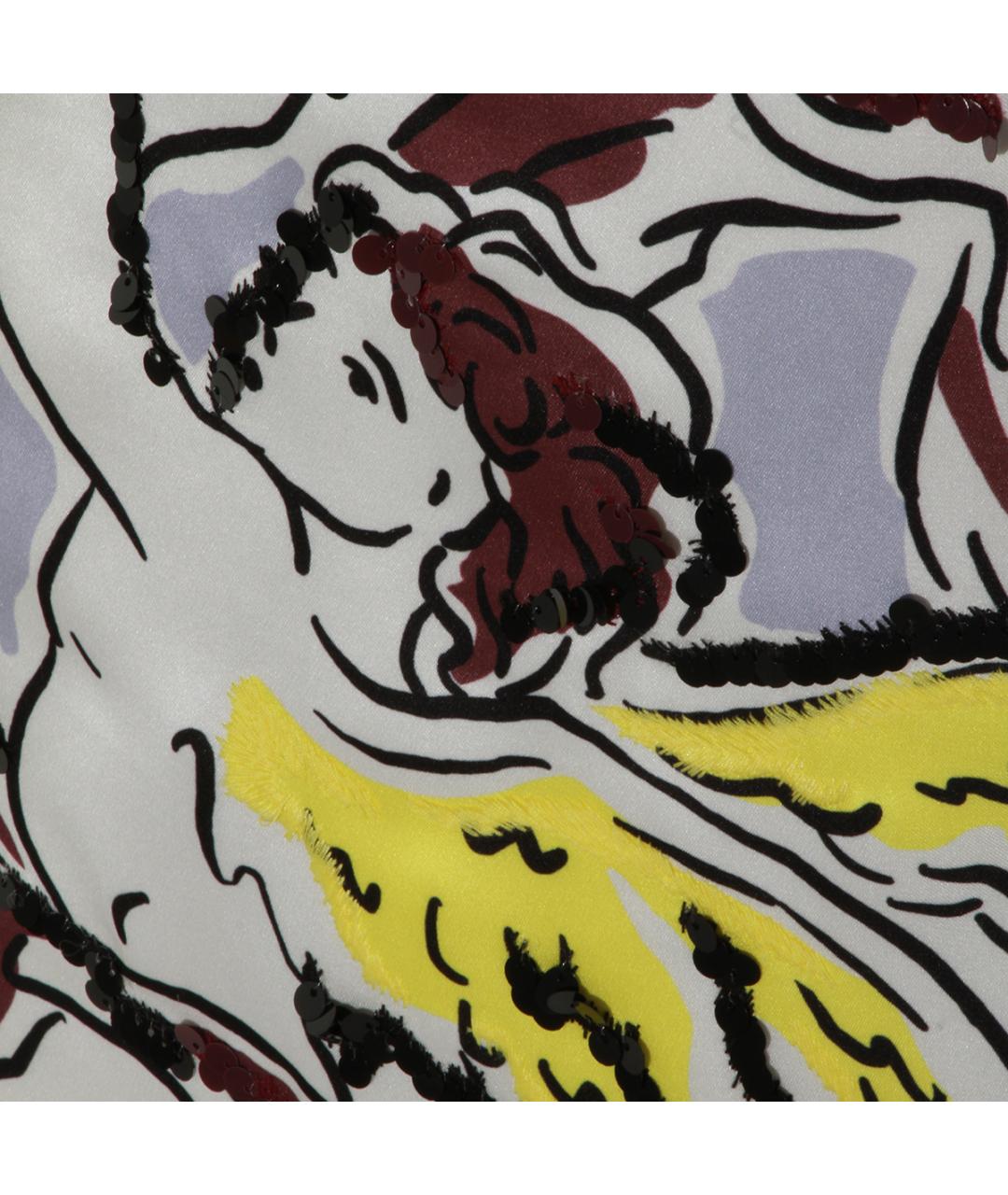 TORY BURCH Мульти полиэстеровая юбка миди, фото 4