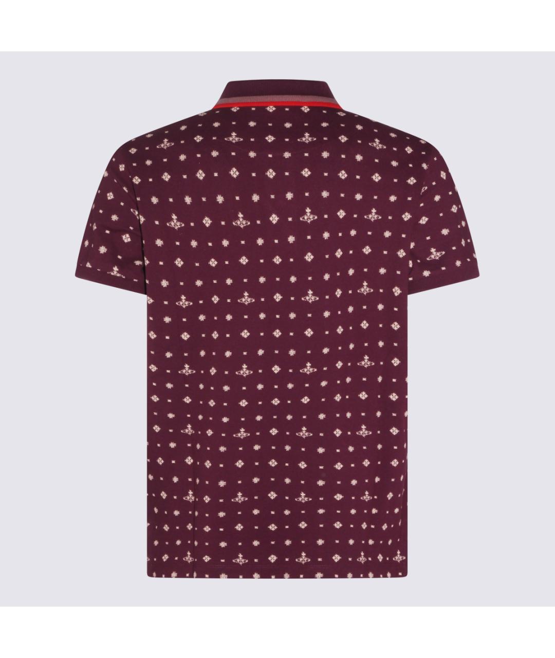 VIVIENNE WESTWOOD Бордовое хлопковое поло с коротким рукавом, фото 2