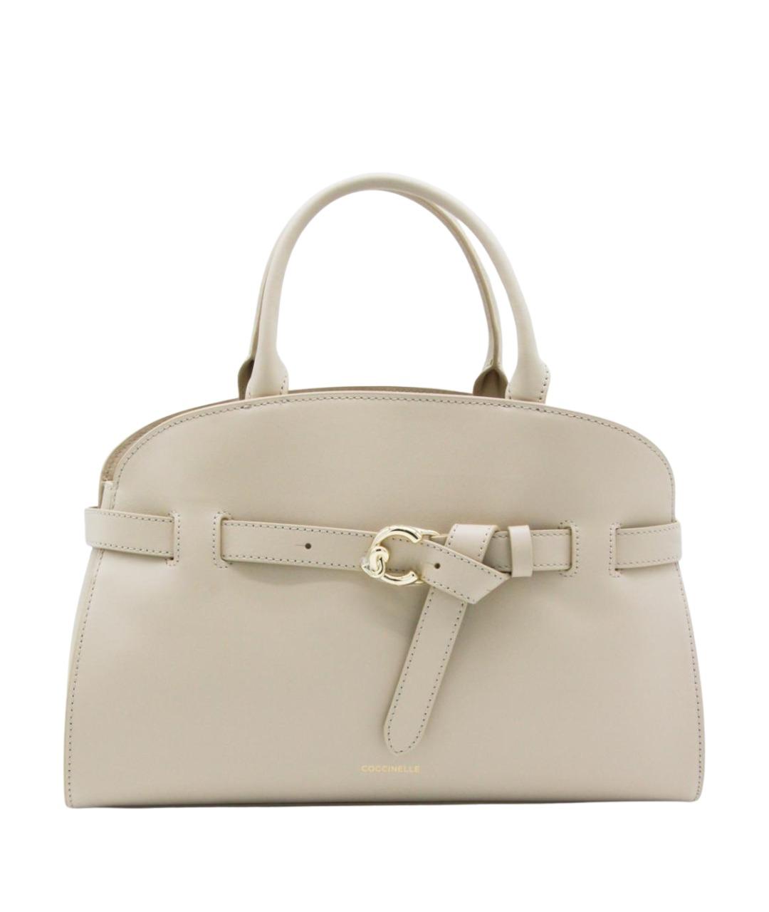 COCCINELLE Белая кожаная сумка тоут, фото 1