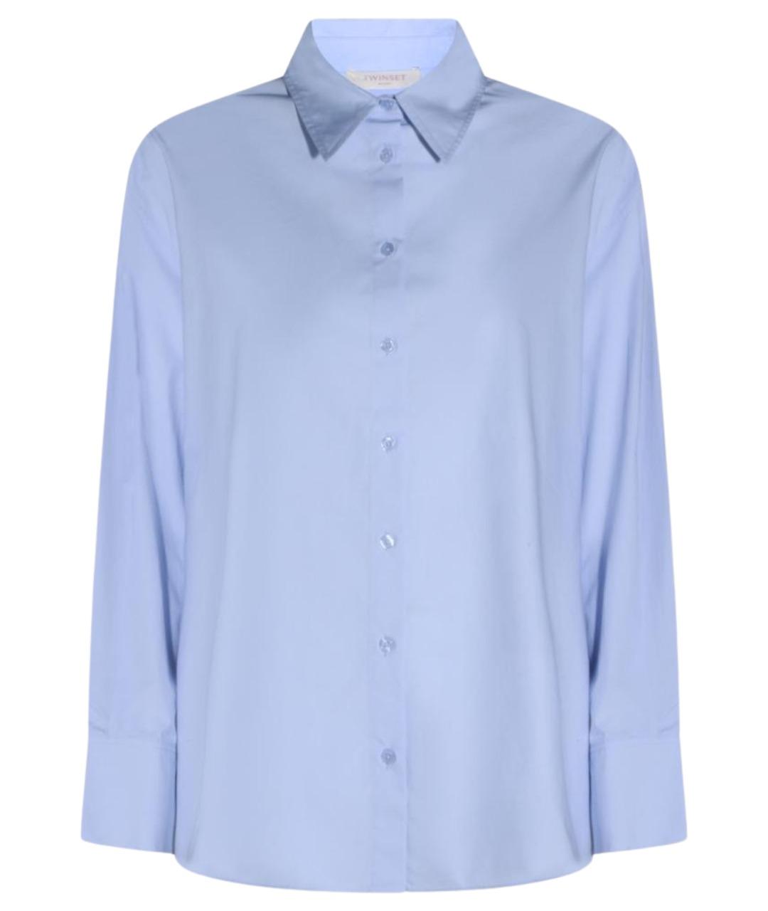 TWIN-SET Голубая хлопковая рубашка, фото 1