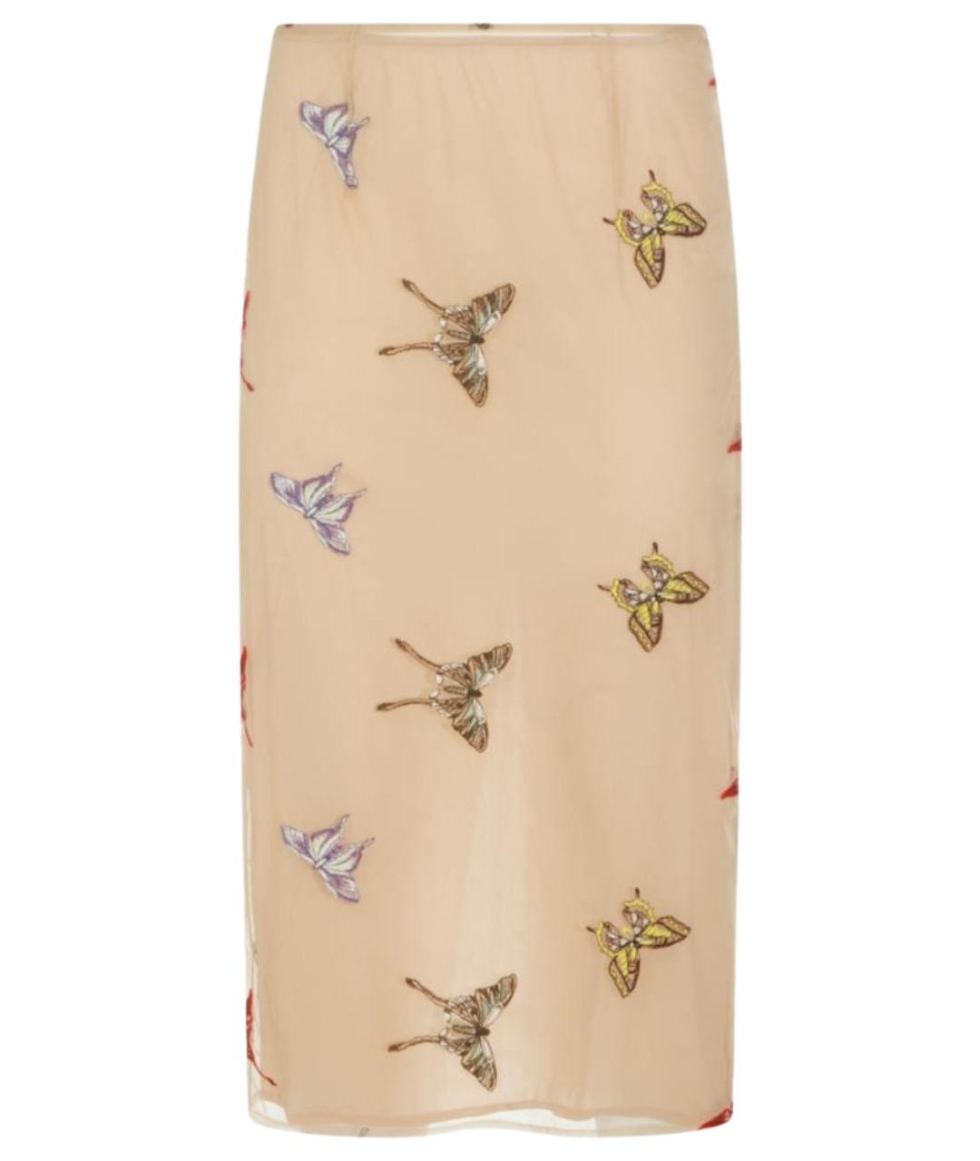 BLUMARINE Бежевая полиамидовая юбка миди, фото 1