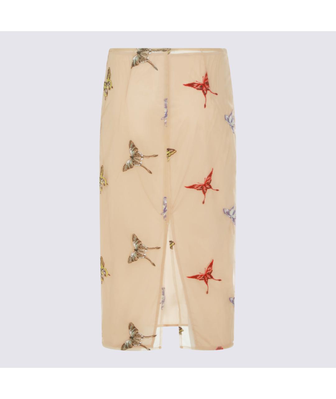 BLUMARINE Бежевая полиамидовая юбка миди, фото 2