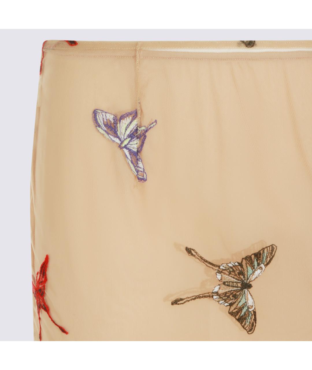 BLUMARINE Бежевая полиамидовая юбка миди, фото 3