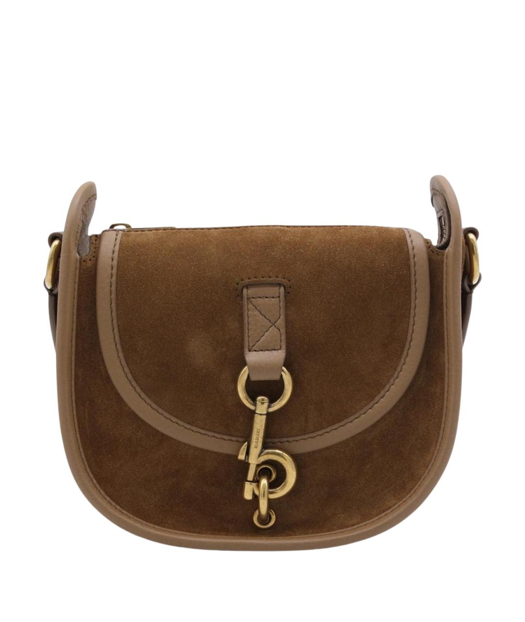 BURBERRY Коричневая замшевая сумка через плечо, фото 1