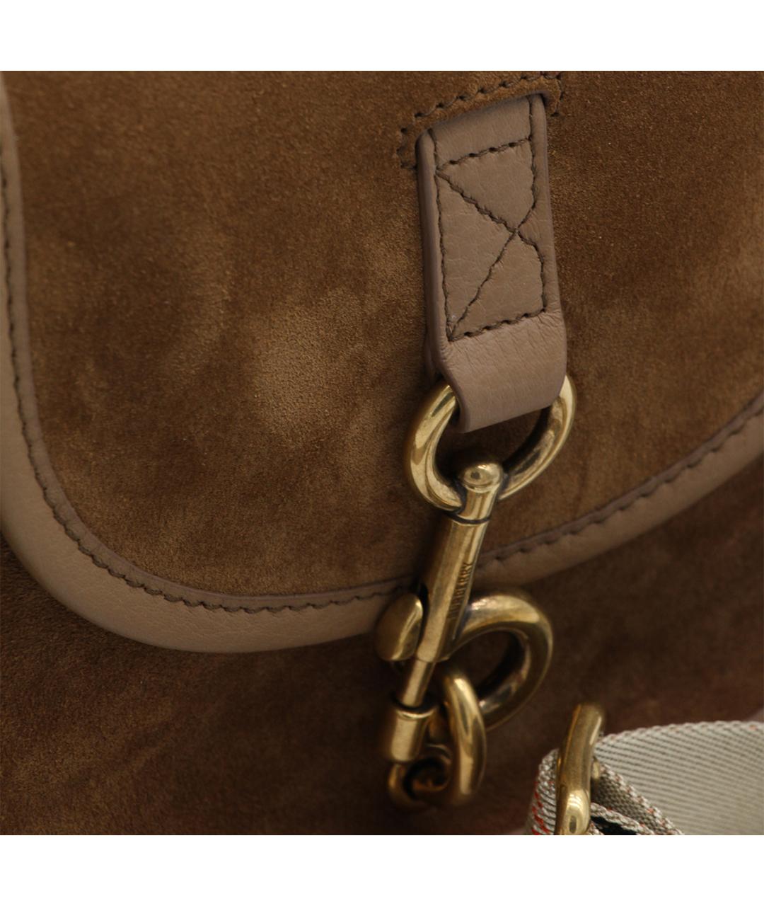 BURBERRY Коричневая замшевая сумка через плечо, фото 4