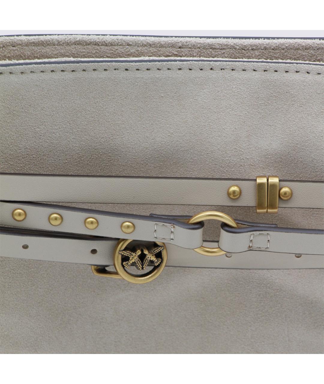 PINKO Бежевая замшевая сумка через плечо, фото 4