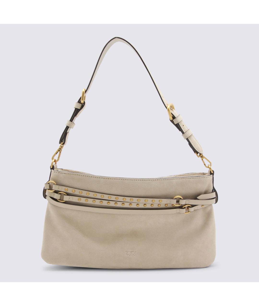 PINKO Бежевая замшевая сумка через плечо, фото 3