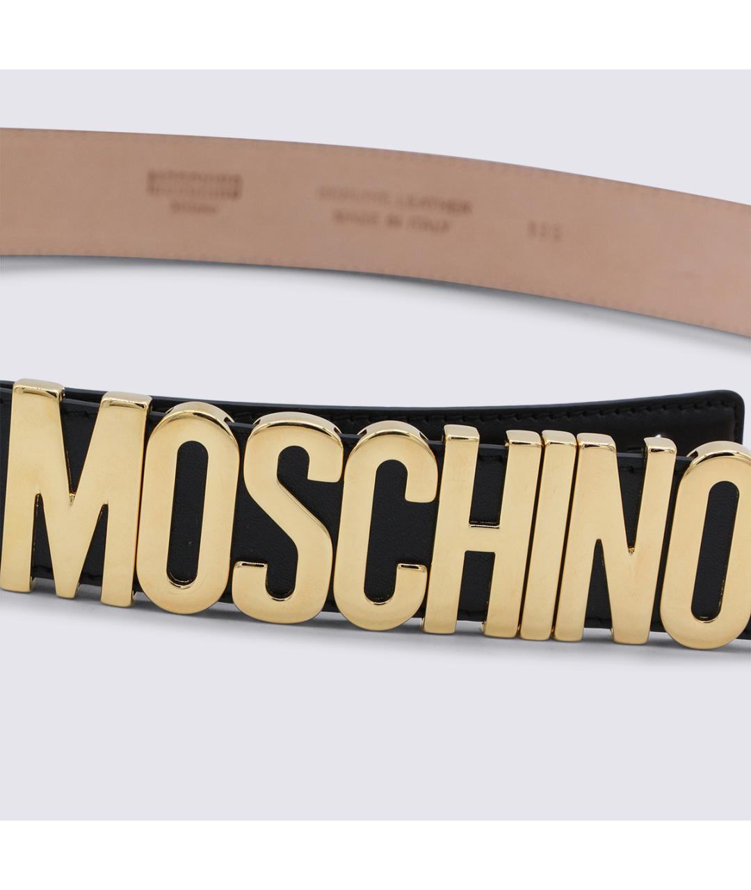 MOSCHINO Черный кожаный ремень, фото 2