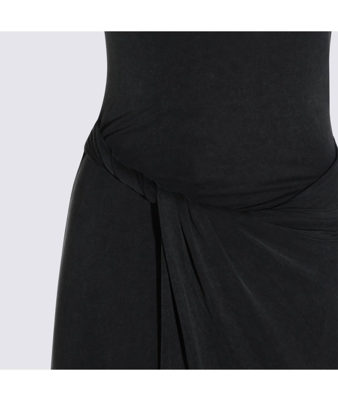 DIESEL Черное полиэстеровое вечернее платье, фото 3