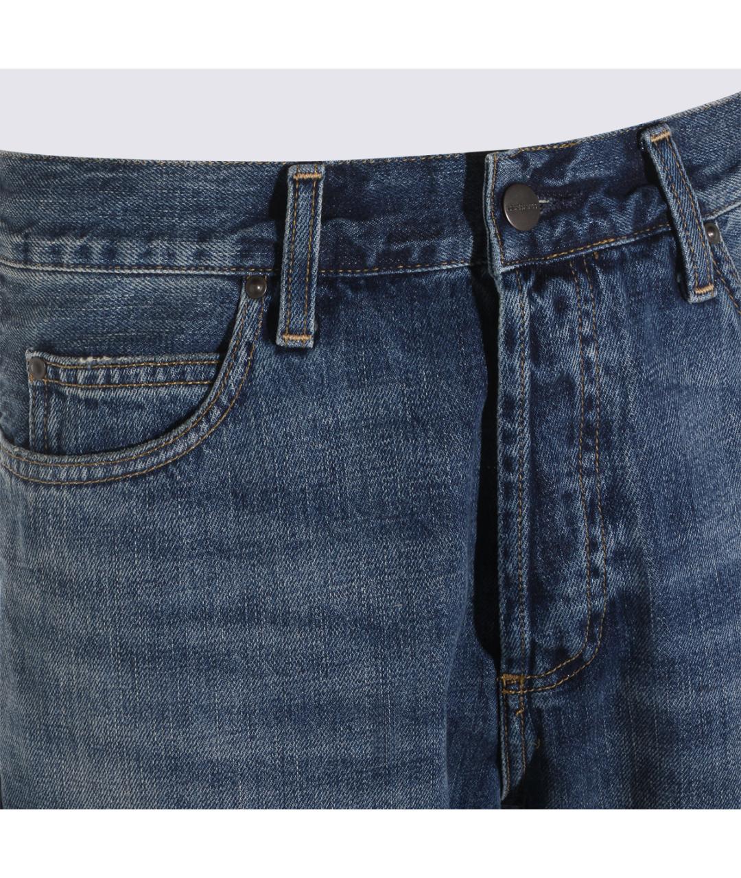 CARHARTT WIP Синие хлопковые прямые джинсы, фото 3