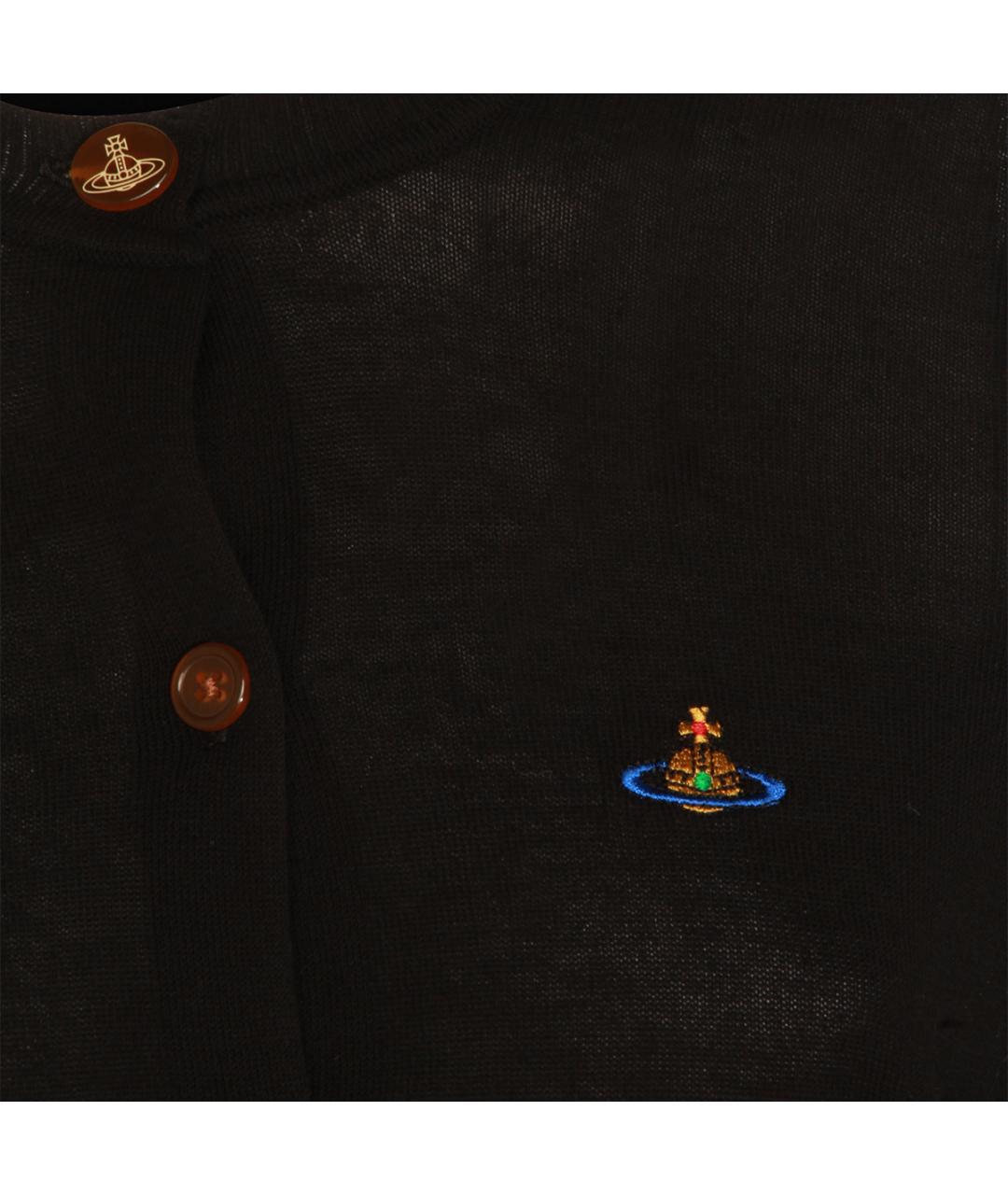 VIVIENNE WESTWOOD Черный хлопковый кардиган, фото 3