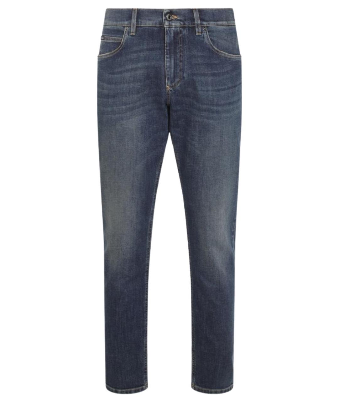DOLCE&GABBANA Синие хлопко-эластановые джинсы скинни, фото 1