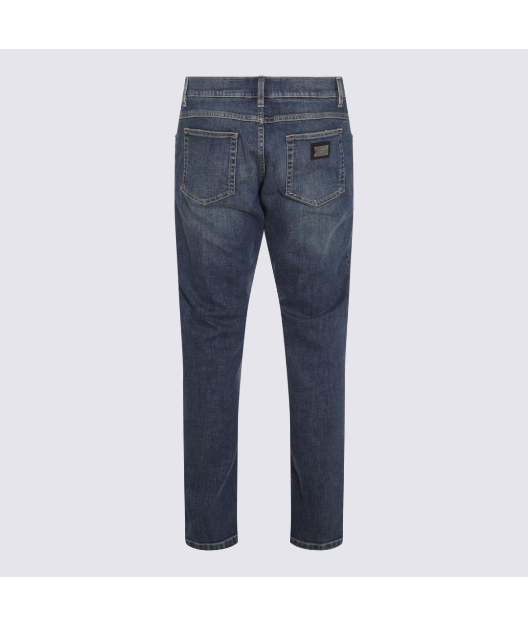 DOLCE&GABBANA Синие хлопко-эластановые джинсы скинни, фото 2