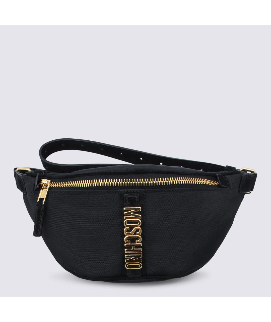 MOSCHINO Черная кожаная поясная сумка, фото 4