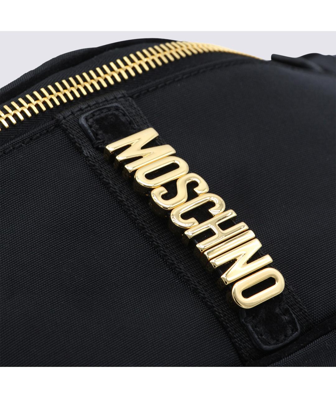 MOSCHINO Черная кожаная поясная сумка, фото 3