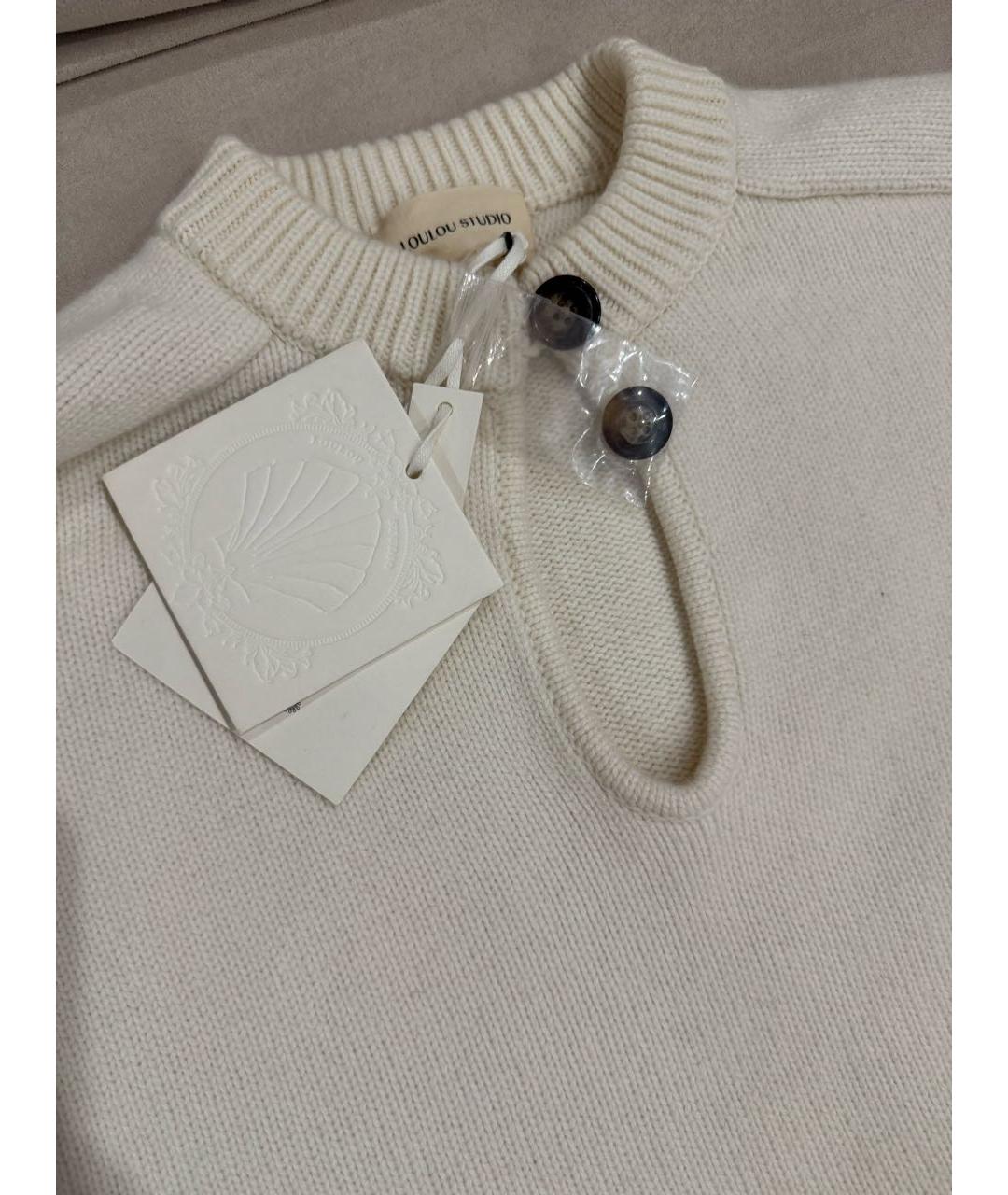 LOULOU DE SAISON Белый кашемировый джемпер / свитер, фото 3
