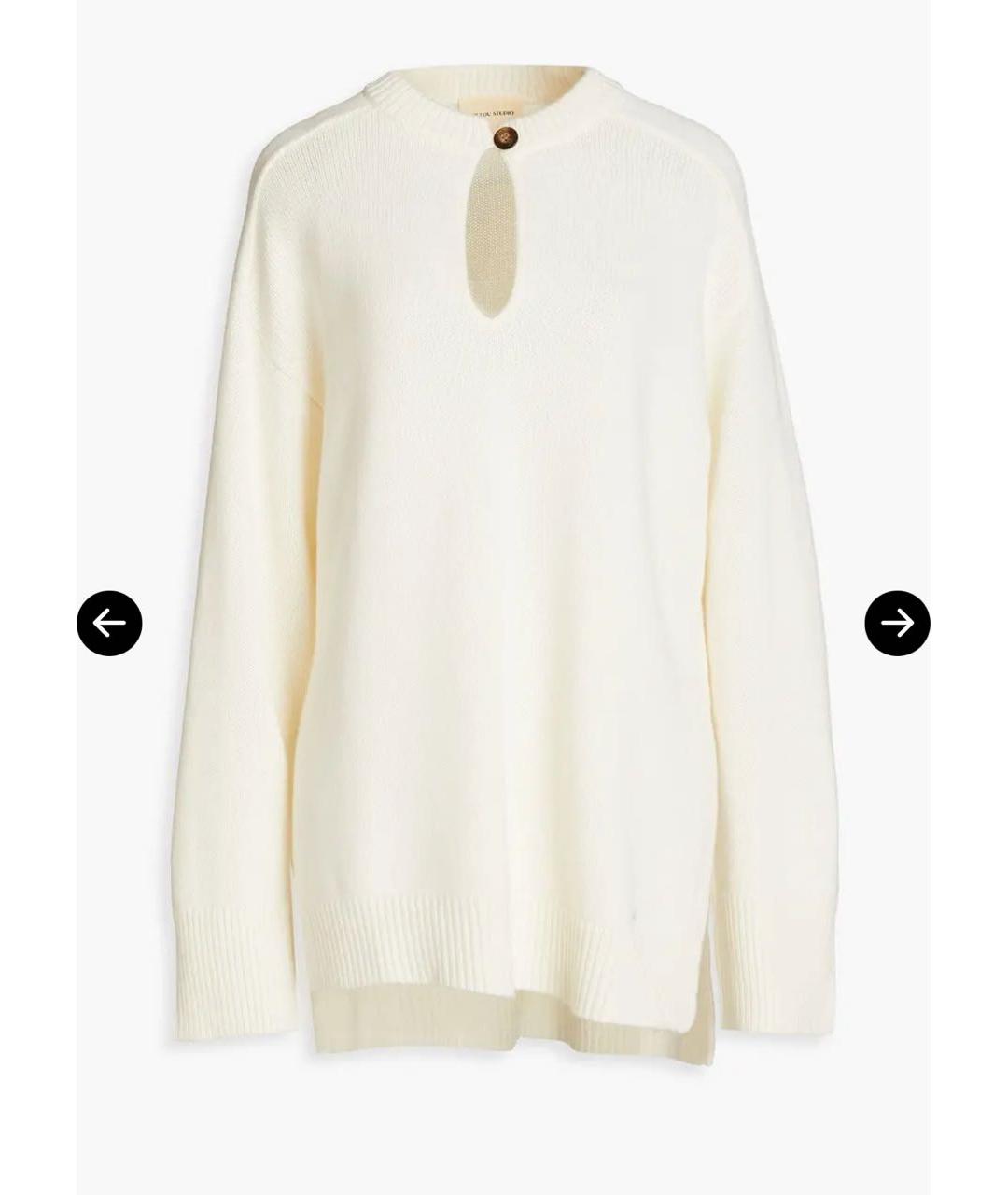 LOULOU DE SAISON Белый кашемировый джемпер / свитер, фото 6