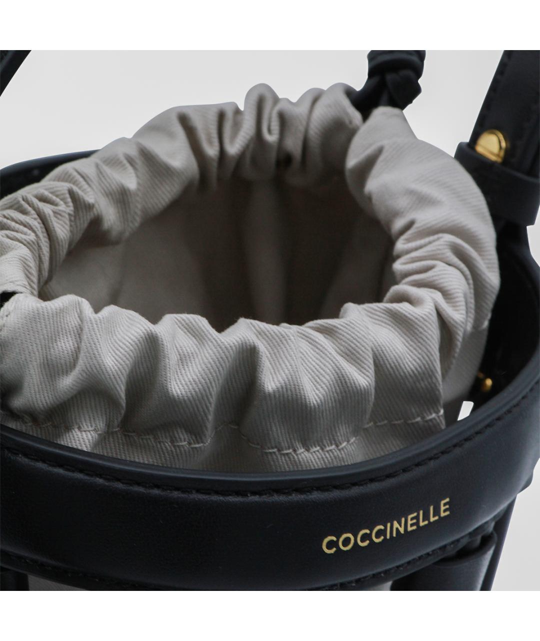 COCCINELLE Черная кожаная сумка с короткими ручками, фото 4