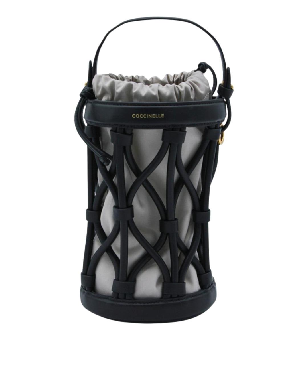 COCCINELLE Черная кожаная сумка с короткими ручками, фото 1