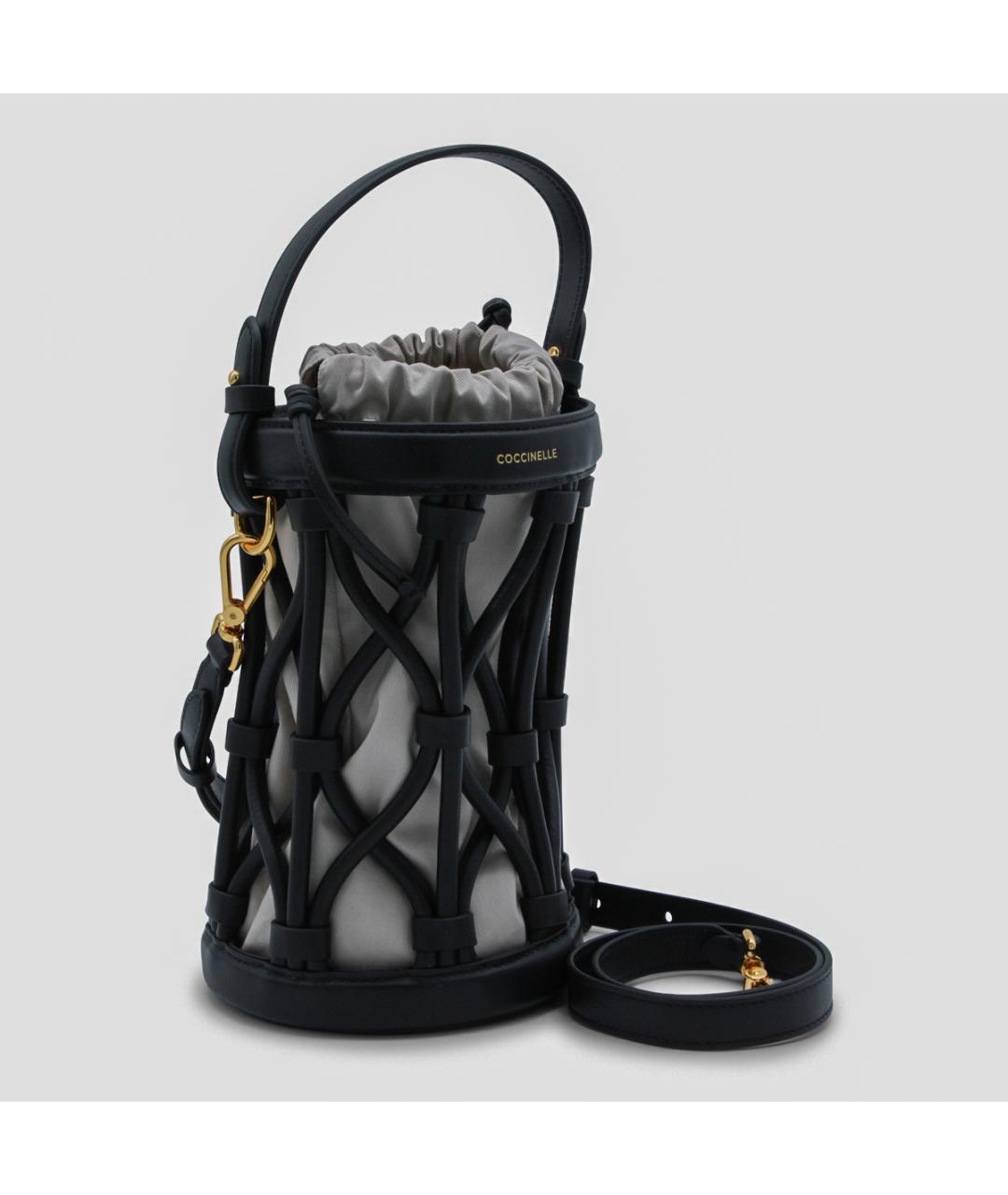 COCCINELLE Черная кожаная сумка с короткими ручками, фото 2