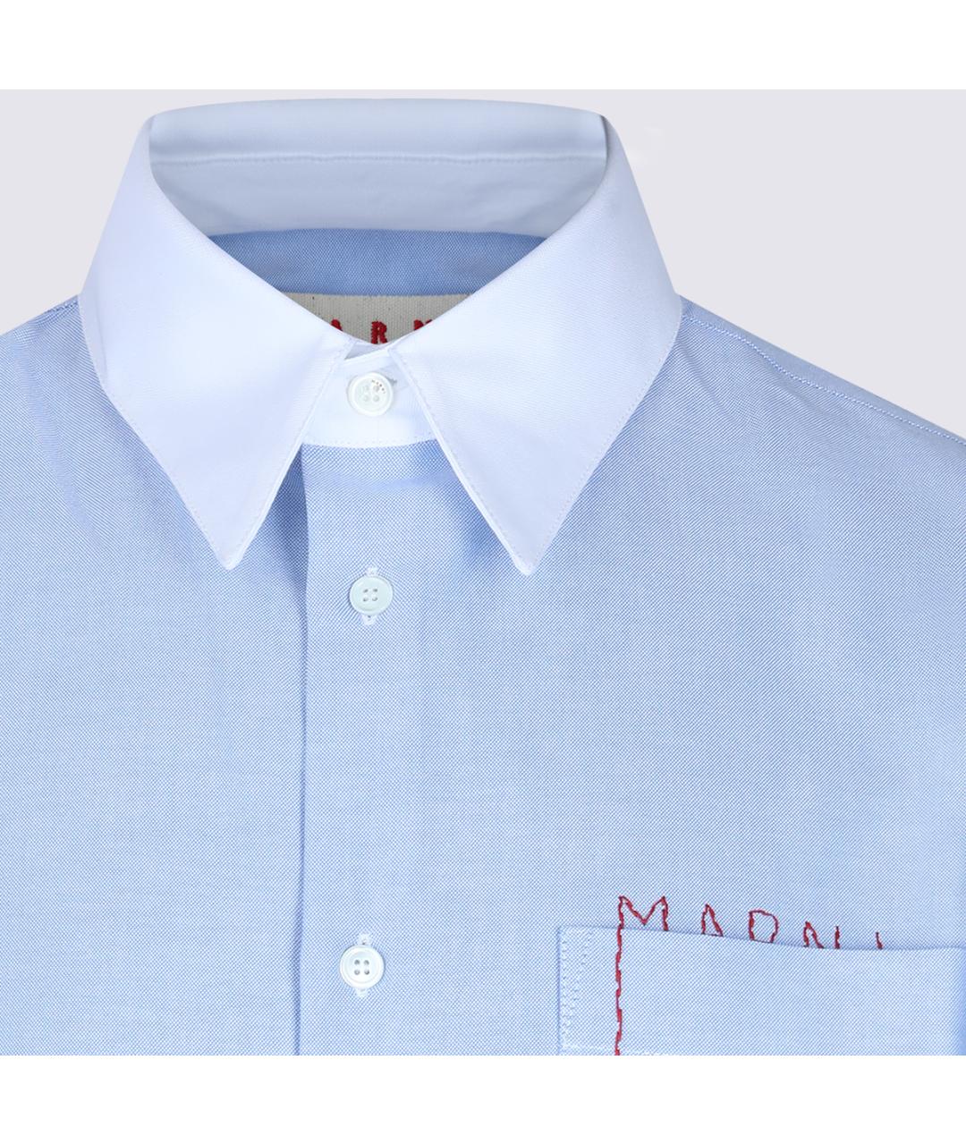MARNI Голубая хлопковая кэжуал рубашка, фото 3