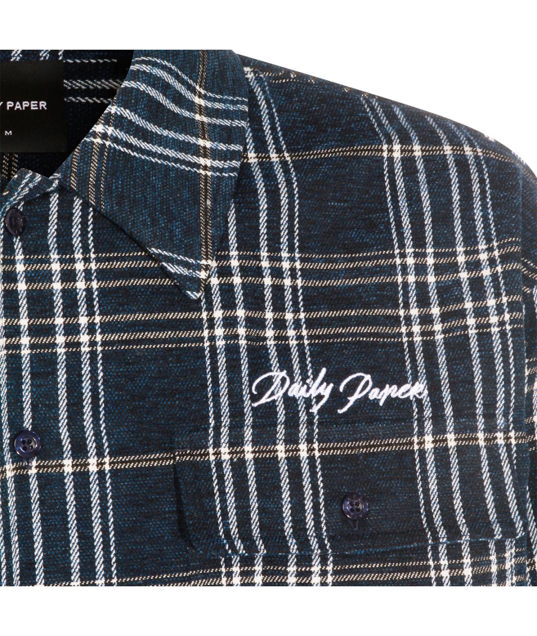 DAILY PAPER Синяя хлопковая кэжуал рубашка, фото 3