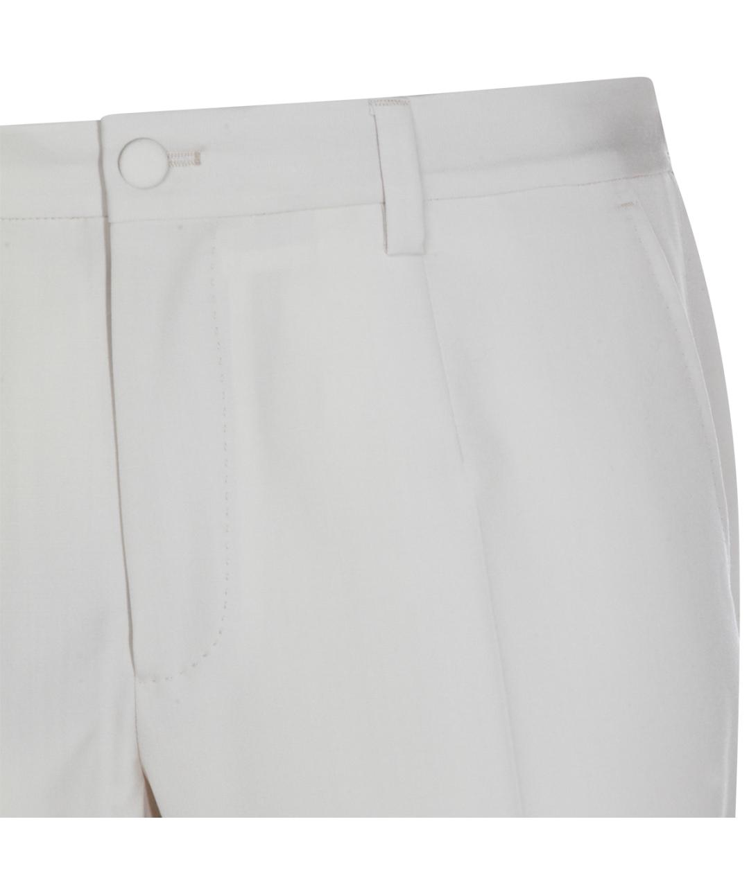 DOLCE&GABBANA Бежевые шелковые повседневные брюки, фото 3