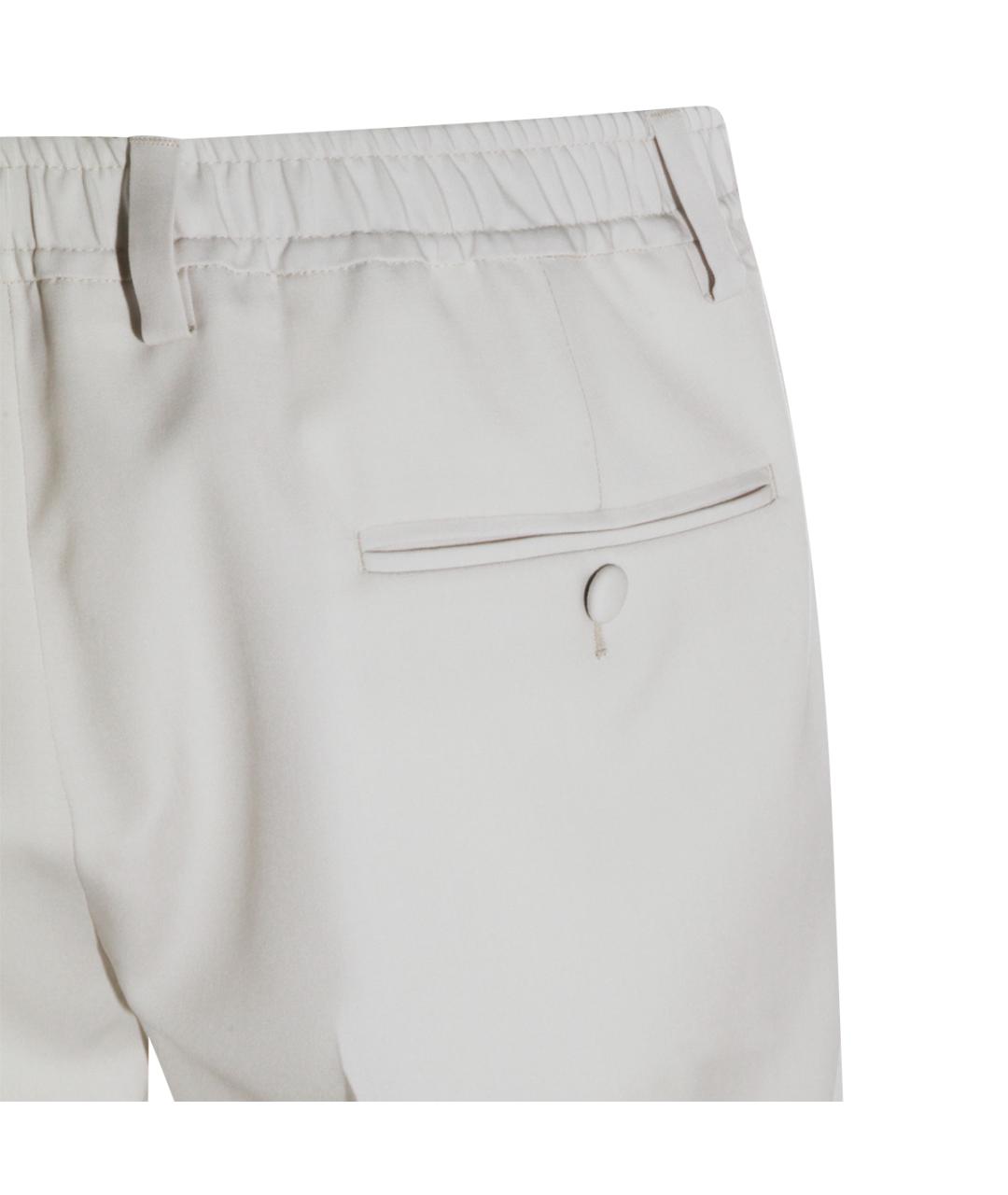 DOLCE&GABBANA Бежевые шелковые повседневные брюки, фото 4