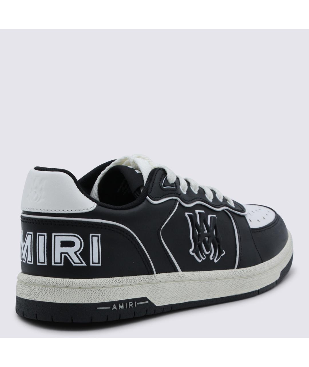 AMIRI Черные кожаные низкие кроссовки / кеды, фото 3